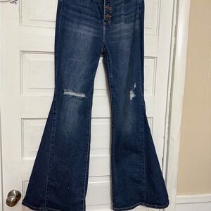 Women's RISEN Flared Blue Jeans
